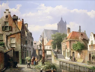 Entladen der Heubarke, Haarlem